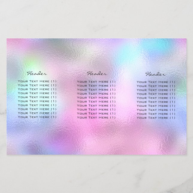 Pink Glitter Makeup Lash Holographic Blue Flyer (Back)