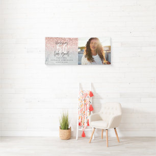 Pink glitter marble making 50 look good birthday b banner