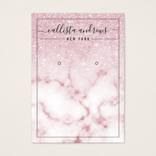 Pink Glitter Marble Ombre Earring Display Card