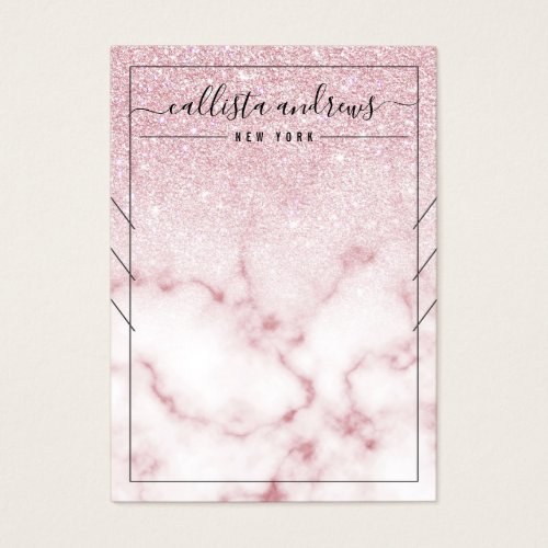 Pink Glitter Marble Ombre Necklace Display Card