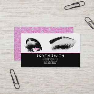 Pink Glitter Mascara or Eyelashes Business Card