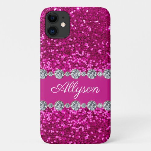 Pink Glitter Monogram Case_Mate iPhone Case