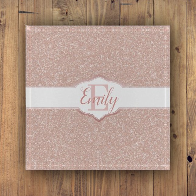 Pink Glitter Monogram Paperweight (Pink Glitter Monogram Paperweight)