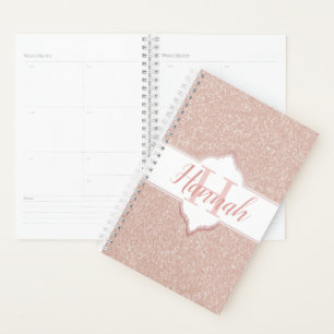 Pink Glitter Monogram Planner