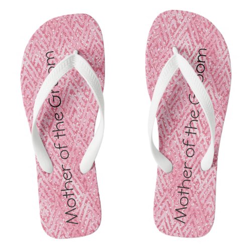 Pink Glitter Mother of the Bride Groom Gift Flip Flops