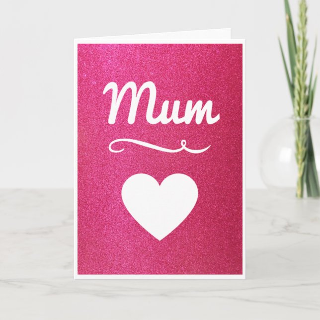 Pink Glitter Mum Card (Front)