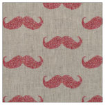 Pink Glitter Mustache Fabric