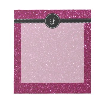 Pink Glitter Notepad by RosaAzulStudio at Zazzle