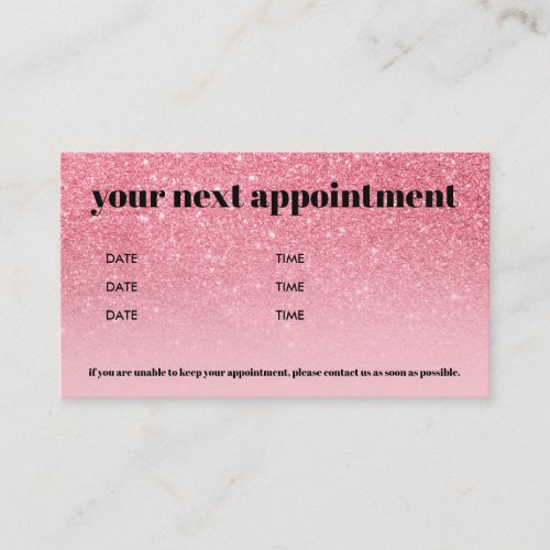 Pink Glitter Ombre Chic Bold Beauty Business Card