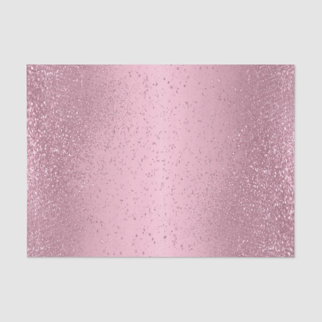 Pink Glitter on Gradient Background Tissue Paper (Front)