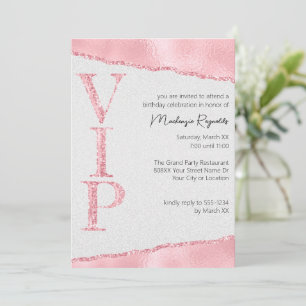 Pink Glitter on Satin Glamorous VIP Party Invitation