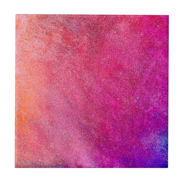 Pink Glitter Orange Abstract Cool Pattern Modern Ceramic Tile (Front)