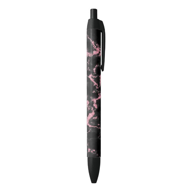 Pink Glitter Over Black Background Pen (Bottom (Vertical))