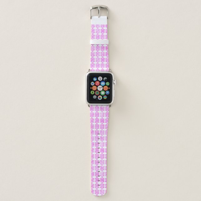 Pink Glitter Overlap Diamond Pattern Apple Watch Band (Front)