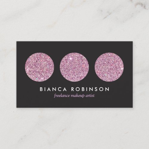 Pink Glitter Palette for Freelance Makeup Artist Business Card Template