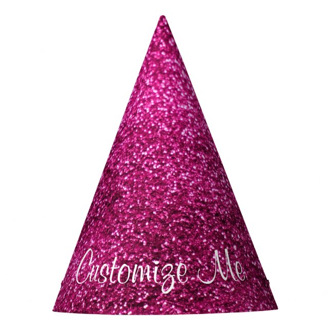 Pink Glitter Party Hat (Front)