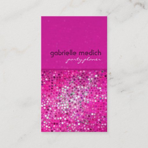 Customizable Pink Glitter Party Planner Business Card