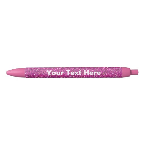 Pink glitter pen with personalized custom text