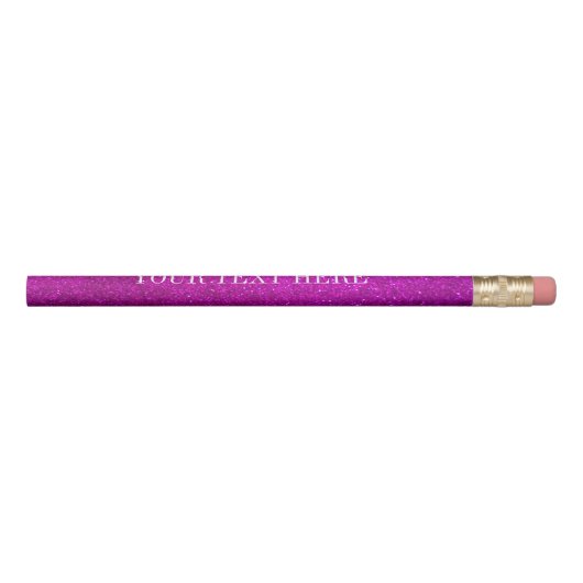 Pink glitter pencils with personalized name (Rotated 90)