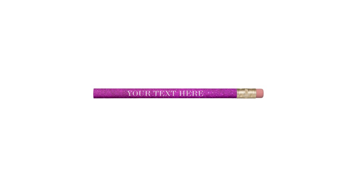 Pink glitter pencils with personalized name