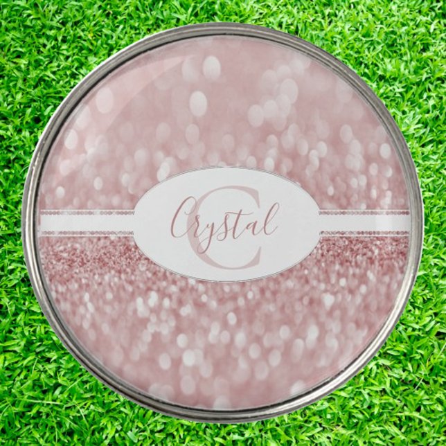 Pink Glitter Personalize Golf Ball Marker (Pink Glitter Personalized Golf Ball Marker)