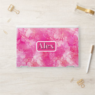 Pink glitter, personalize name HP laptop skin