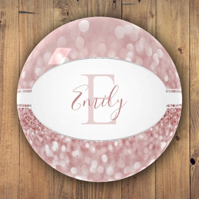 Pink Glitter Personalize Paperweight (Pink Glitter Personalized Paperweight)