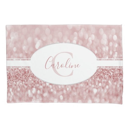 Pink Glitter Personalize Pillow Case