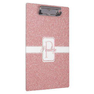 Pink Glitter Personalized Clipboard