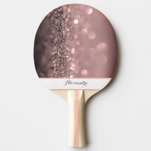 Pink Glitter Personalized Ping Pong Paddle