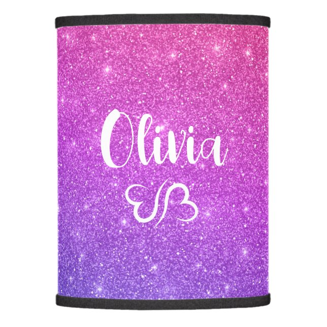 PINK GLITTER PERSONALIZED TABLE LAMP (shade only) (Front)