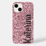 Pink Glitter Personalized With Your Name. Case-mat Case-mate Iphone 14 Case at Zazzle