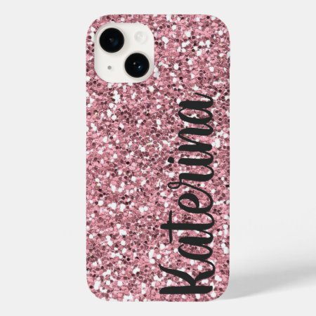 Pink Glitter Personalized With Your Name. Case-mat Case-mate Iphone 14
