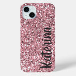Pink Glitter Personalized With Your Name. Iphone 15 Plus Case at Zazzle