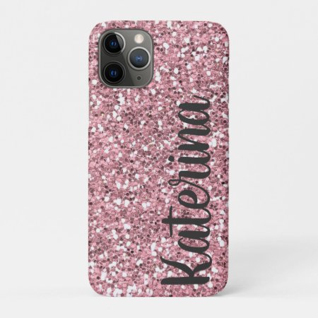 Pink Glitter Personalized With Your Name. Iphone 11 Pro Case