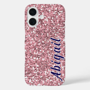 Pink Glitter Personalized with Your Name. iPhone 16 Case