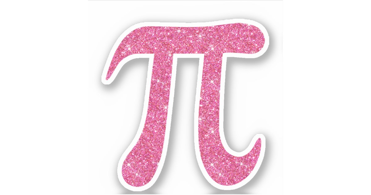 Pink glitter pi symbol stickers | Zazzle