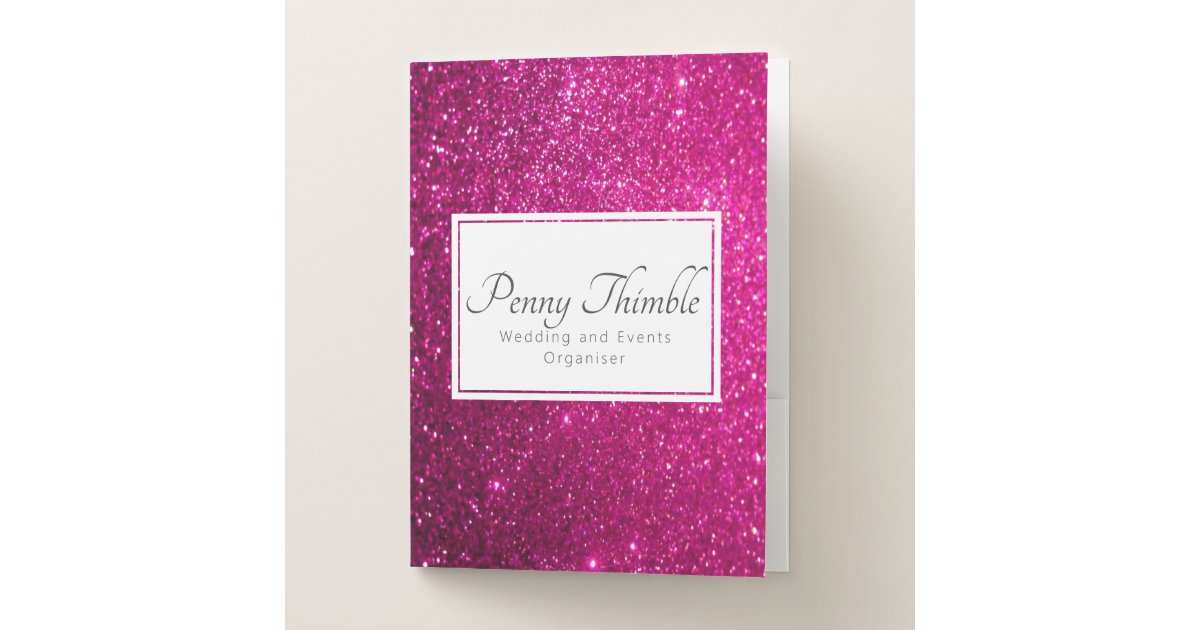 pinkglitter pocket folder Zazzle