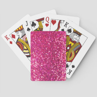Pink Glitter Poker Cards