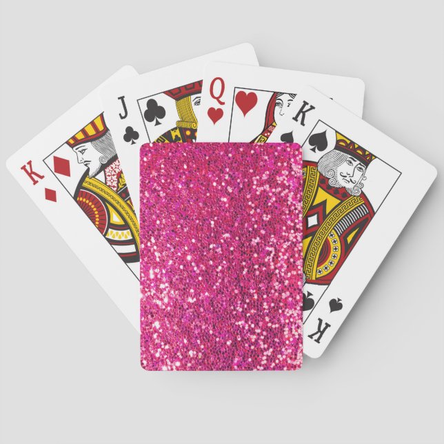 Pink Glitter Poker Cards (Back)