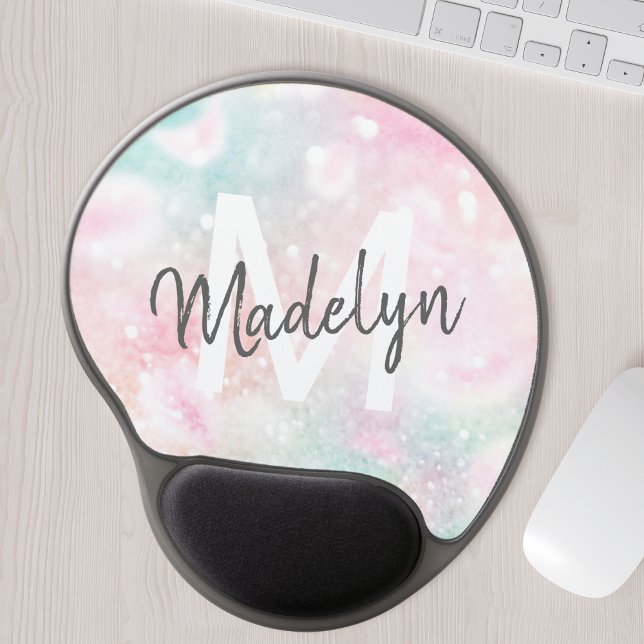 Pink Glitter Pretty Bokeh Pattern Gel Mouse Pad (Creator Uploaded)