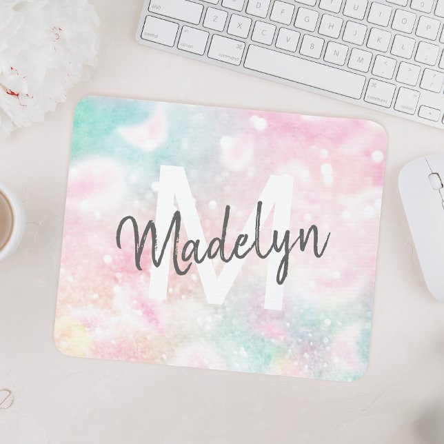 Pink Glitter Pretty Bokeh Pattern Mouse Pad (Creator Uploaded)