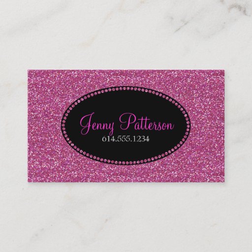 Customizable Pink Glitter Pretty Elegant Girly Business Cards