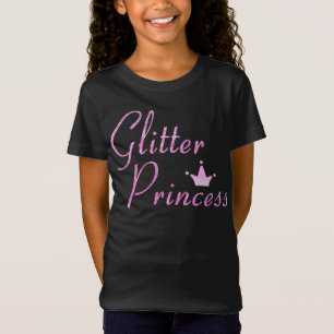 Pink Glitter Princess Crown Glitter Sparkles T-Shirt