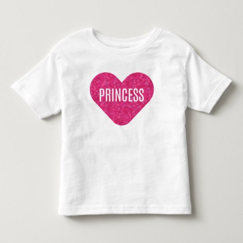 Pink Glitter Princess Heart Toddler T-shirt
