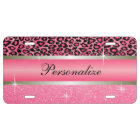 Pink Glitter Print & Leopard Animal | Personalize