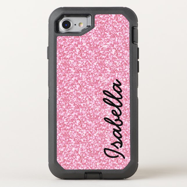 PINK GLITTER PRINTED OTTERBOX iPhone CASE (Back)