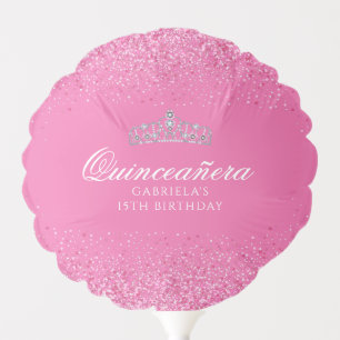 Pink Glitter Quinceanera Balloon