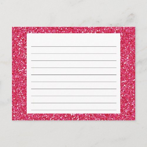 Pink Glitter Recipe Card