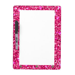 Pink Glitter Rectangle Dry Erase Board